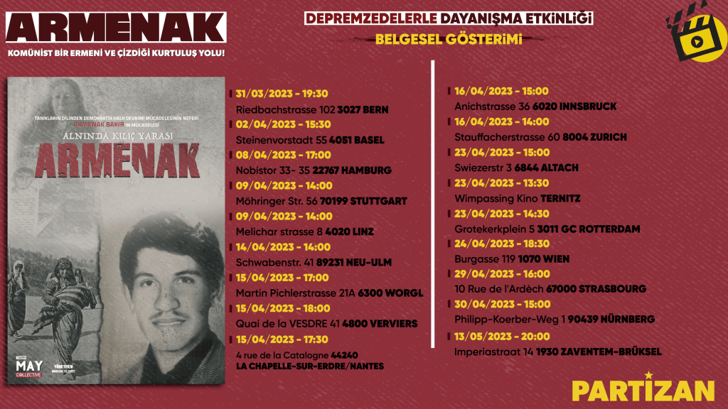 Alnında Kılıç Yarası: Armenak gosterim tarihleri